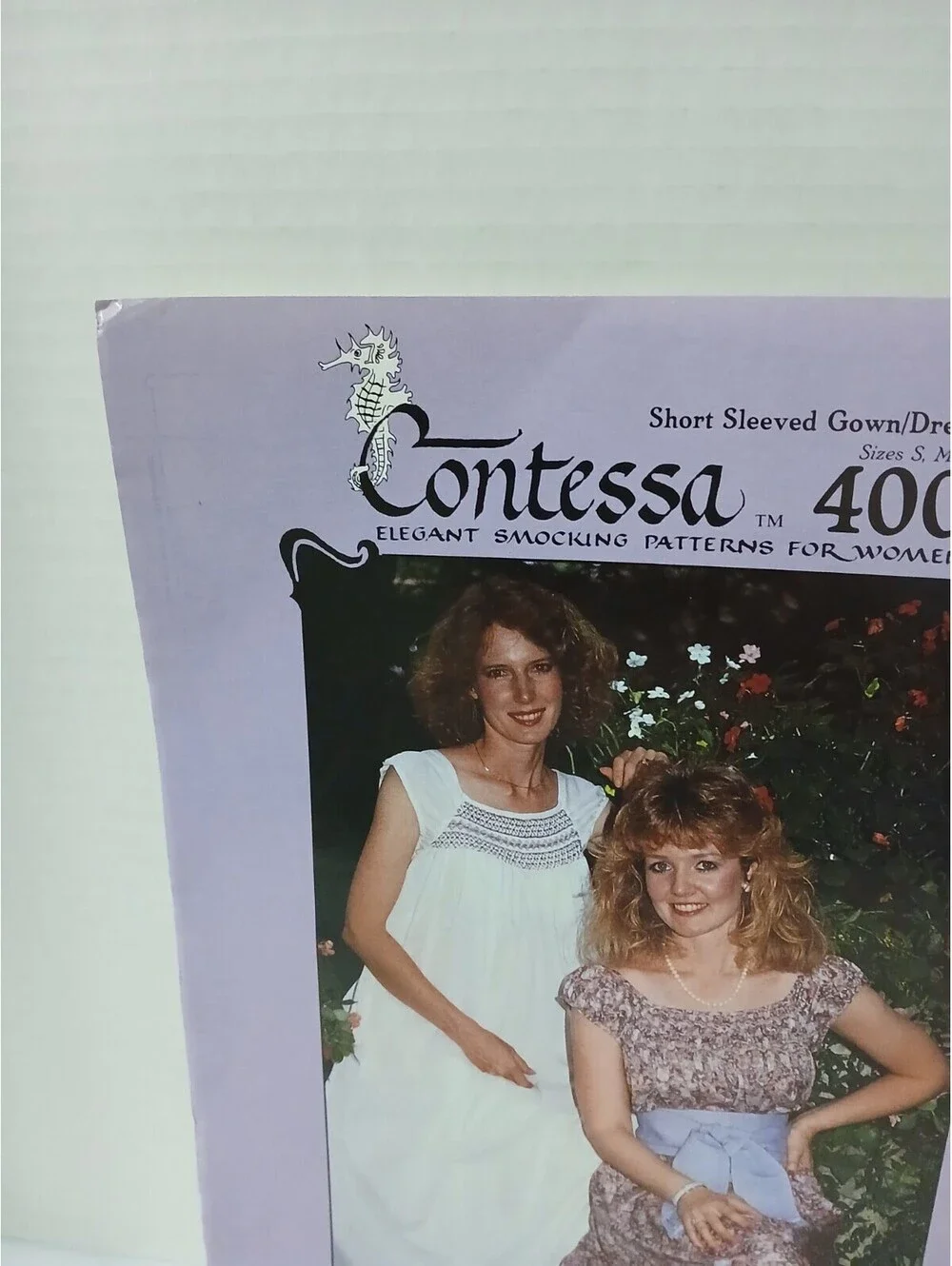 Vintage Contessa 400 Smocking Pattern Women Short Sleeved Gown Dress S M L Uncut